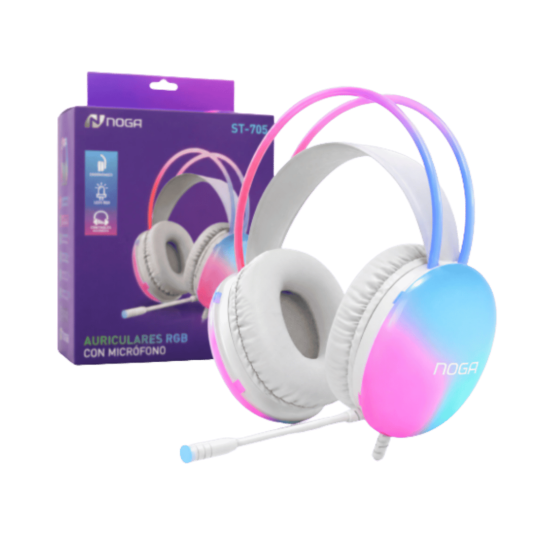 Auriculares Gamer con Micrófono Noga - LED RGB - Compatible PC y PS4