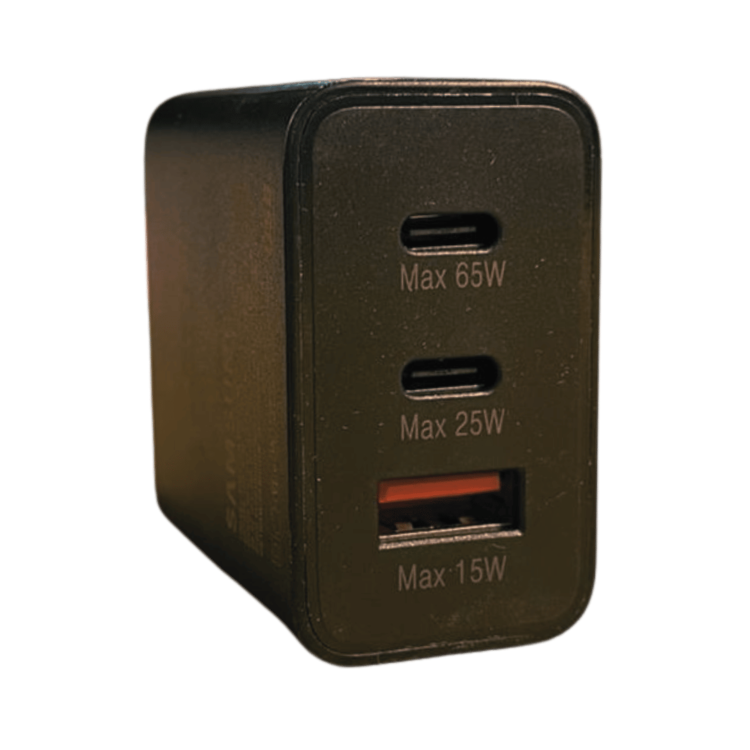 Cargador Triple Puerto 65W - Carga Súper Rápida