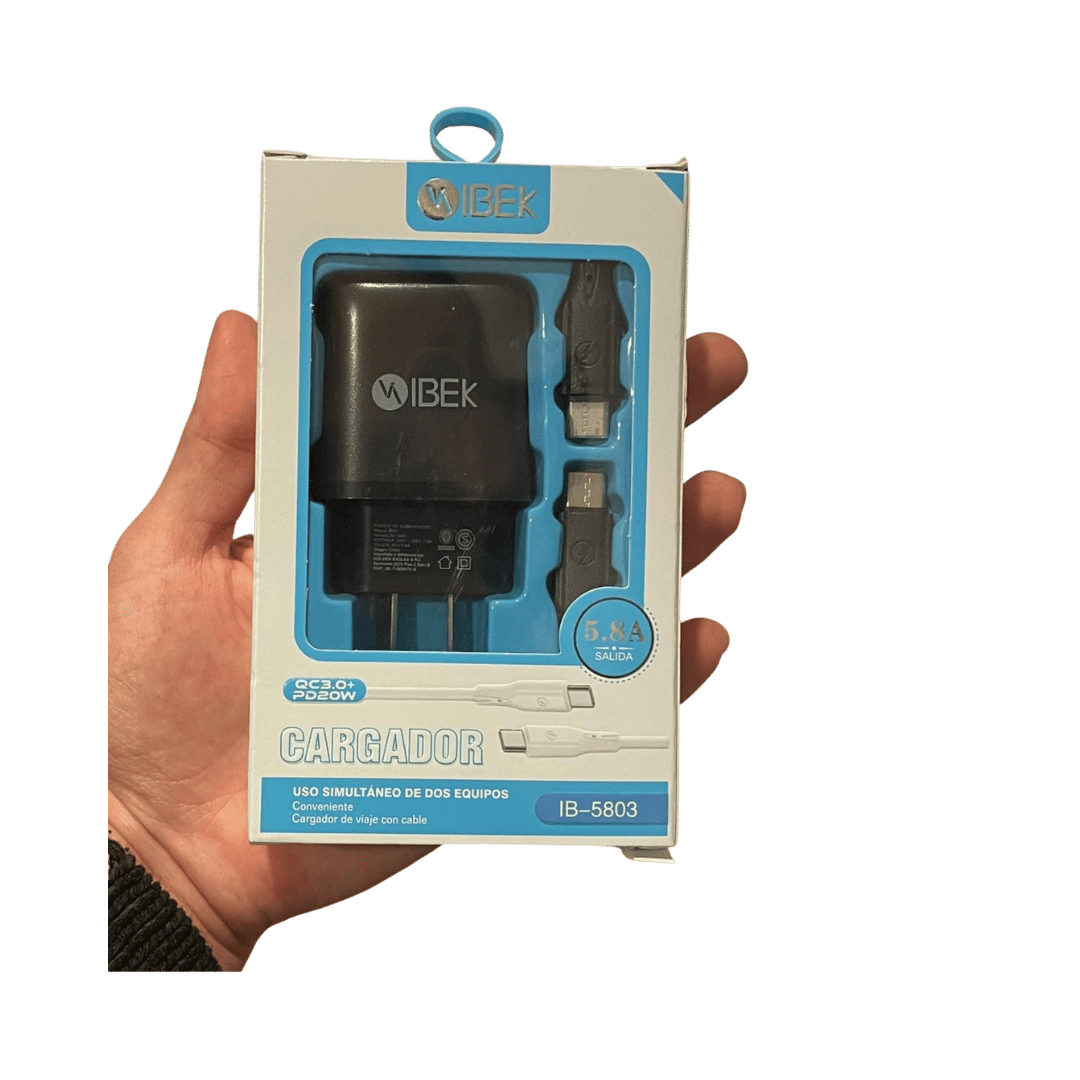 Cargador Ultra Rápido Ibek 5.8 - Kit USB-C a USB-C