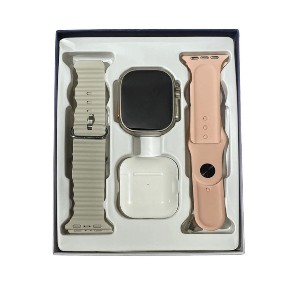 Combo Tech S30 Pro Max - Smartwatch Gris + Auriculares + Doble Malla