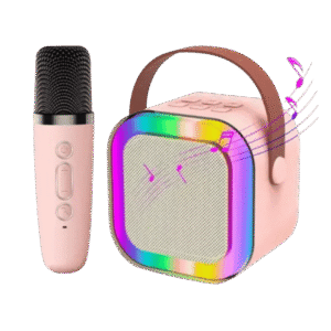 Mini Parlante Karaoke Portátil- Con Micrófono Inalámbrico & Luces LED