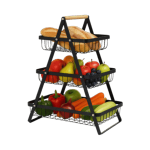 Organizador de 3 Niveles tipo cesta - multiuso - acero inoxidable