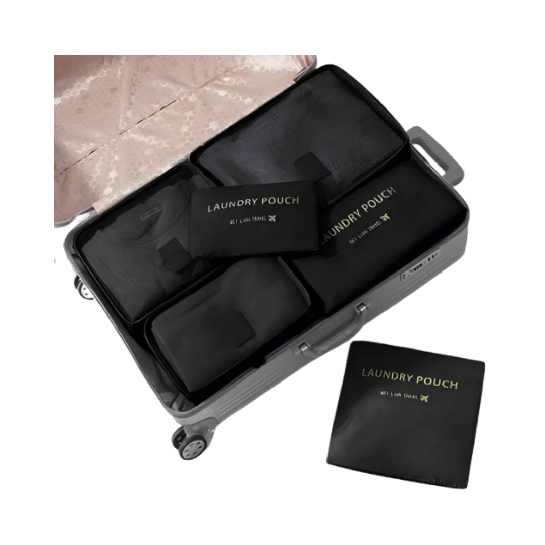 Set de 6 Organizadores de Valija - Multiuso Negro