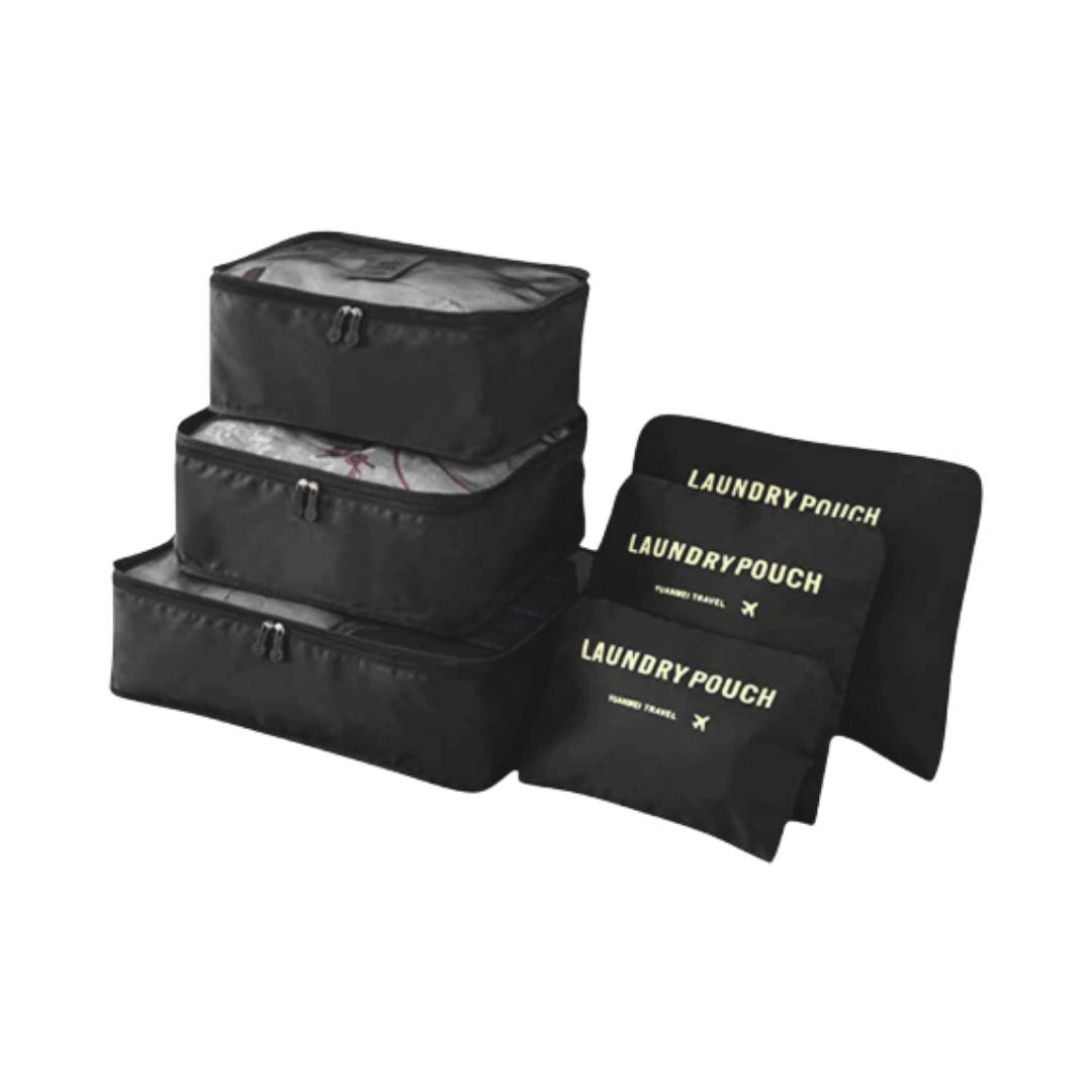 Set de 6 Organizadores de Valija - Multiuso Negro