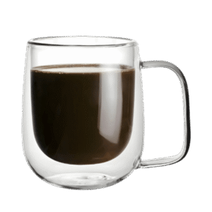 Taza de Doble Vidrio Térmico con Asa - 250 ml - Efecto Flotante