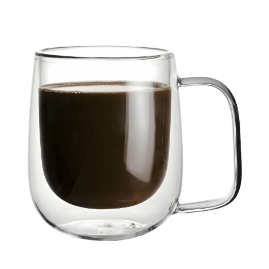Taza de Doble Vidrio Térmico con Asa - 250 ml - Efecto Flotante