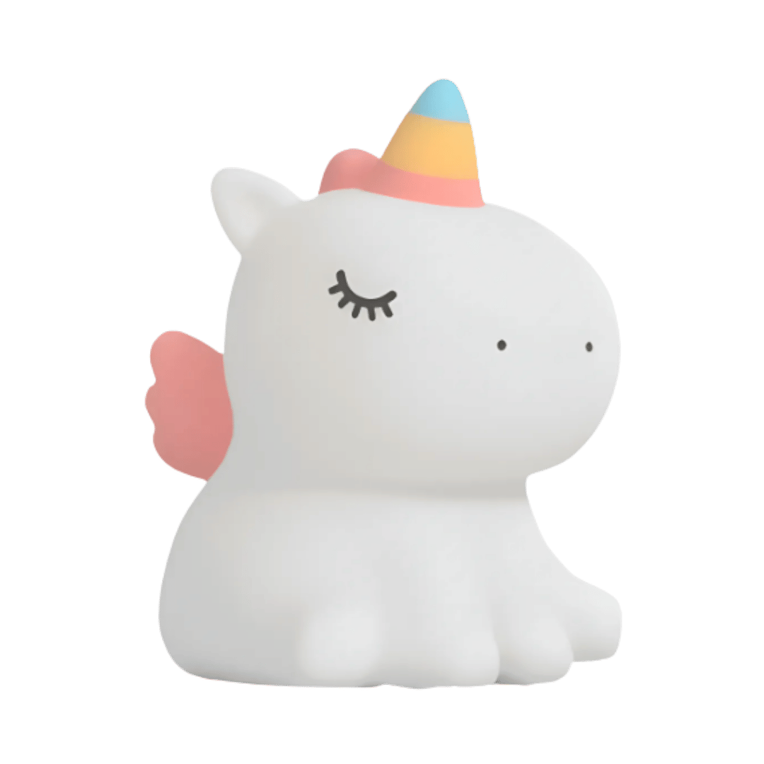 Velador Unicornio de Silicona Soft Touch - Luz LED Recargable USB-C