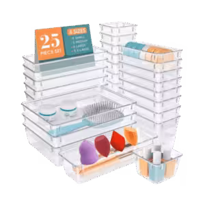 Set Organizador de Cajones Premium - Kit 25 Piezas Acrílico Modular